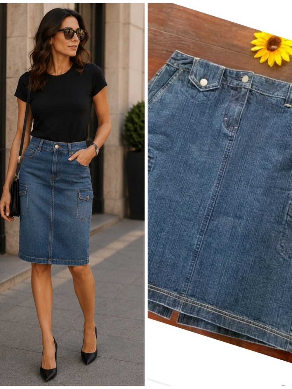 LOFT DENIM PANCIL SKIRT